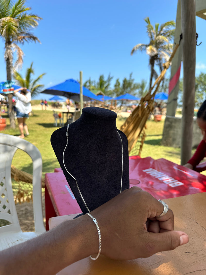 Corrente 2MM com chapa + pulseira